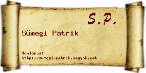 Sümegi Patrik névjegykártya