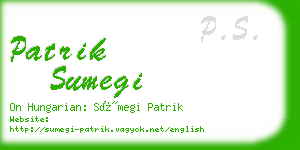 patrik sumegi business card